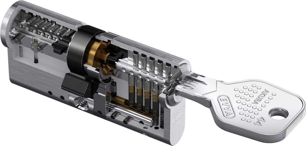 EVVA AKURA 44 Cilindro Europeo Chiave-Chiave Con 3 chiavi
