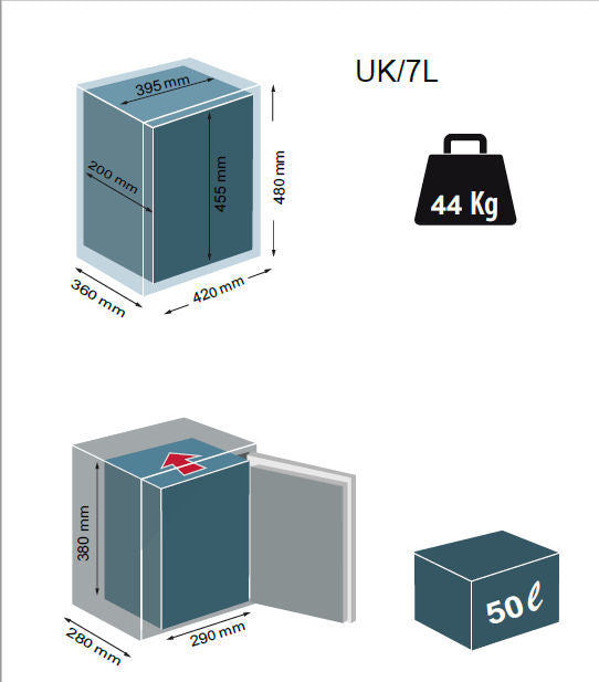 Unica Key UK/7L – Cassaforte a chiave da muro